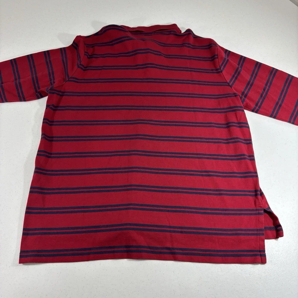 Polo Ralph Lauren Custom Fit L/S Striped Polo Shirt Thick Cotton XXL Red/Blue
